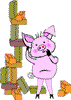 Silly Pig with bricks